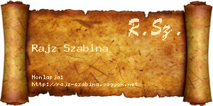 Rajz Szabina névjegykártya